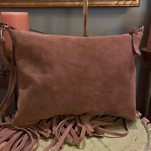 Chico's Frangetta Fringe Suede Boho Crossbody Bag - Picture 3 of 8